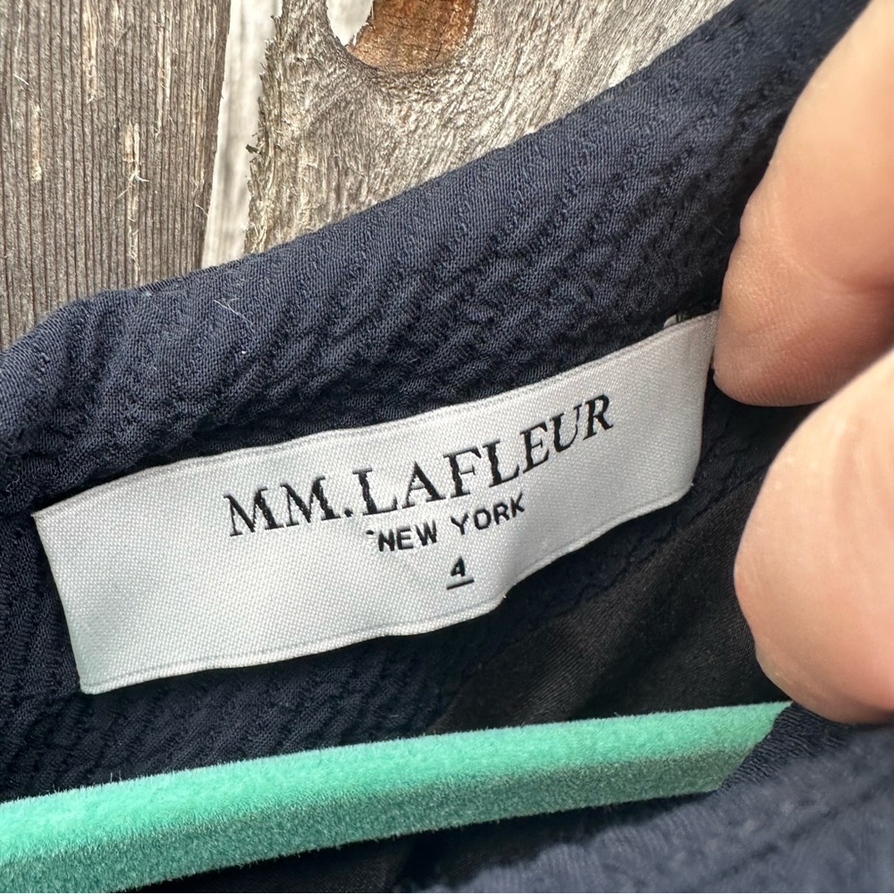 MM. LAFLEUR Navy MIDI Cap Sleeve Fit And Flare A-Line Skater Dress Sz 4 - Picture 5 of 10